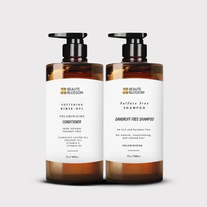 Natural Dandruff Hair Shampoo with Conditioner, Tea Tree Shampoo, Sulphate Free, Organic Moisturizing Shampoo, Eczema, Itchy/Dry Scalp