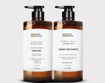 Organic Dry Hair Shampoo & Conditioner, Hair Growth – Dandruff Shampoo, Moisturizing Shampoo, Sulphate Free Shampoo, Curly Hair Products