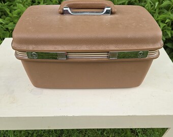 Étui De Voyage Rigide Vintage Samsonite - Format 15 Pouces, Marron - Avec Clé - Occasion