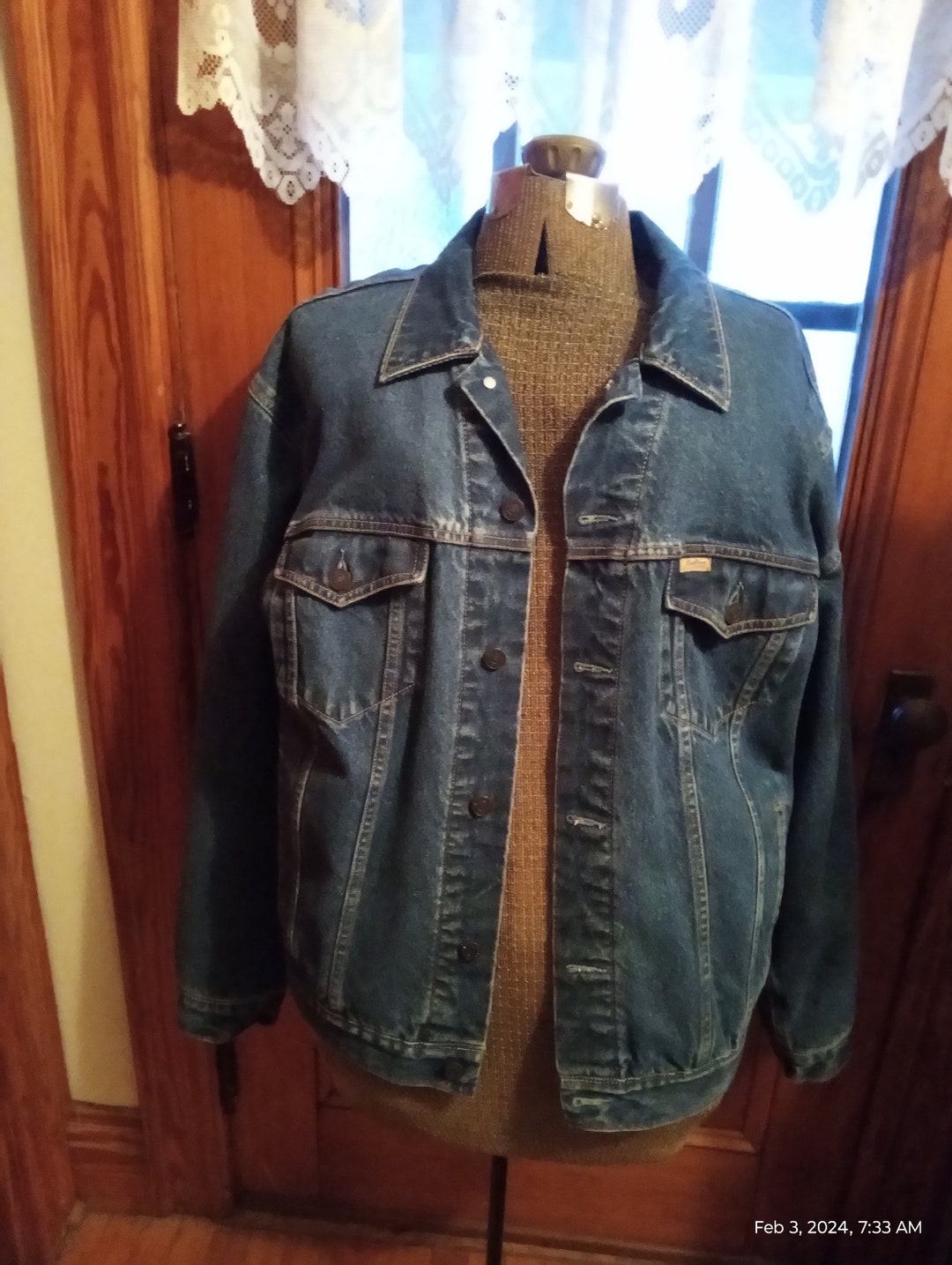 Vintage 1990's Levi's Strauss Signature Blue Denim Flannel Lined