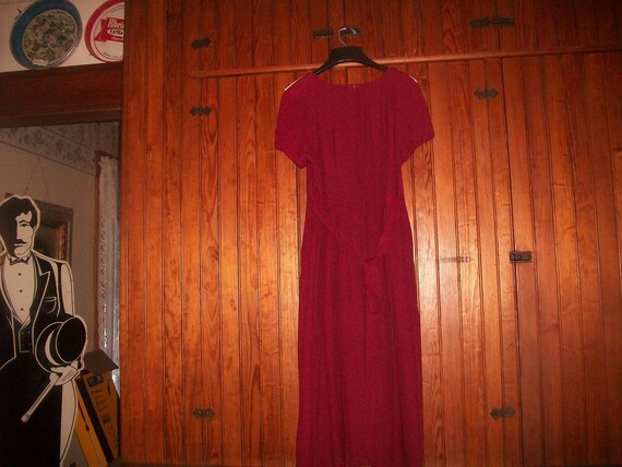 Vintage 1980's "EXPO PETITE"Apron Burgandy Maxi/M… - image 5