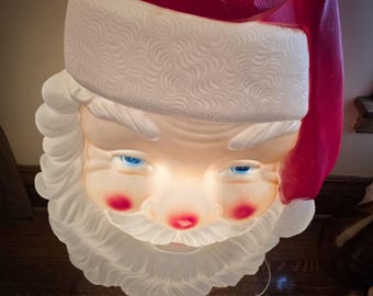 RESERVED FOR LINDA Vintage Empire Giant Santa Face Blow Mold
