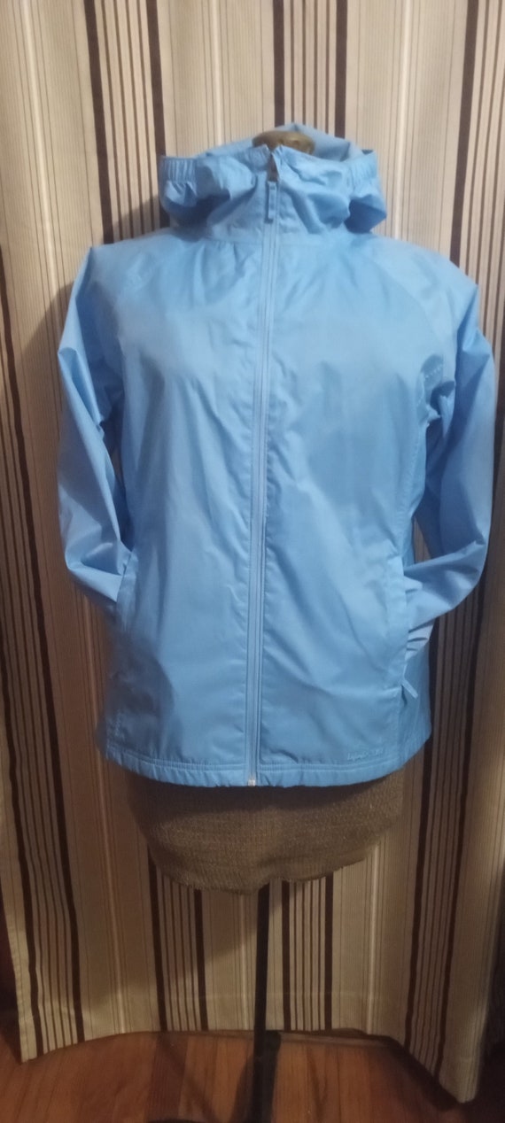 L.L. Bean Ladies Blue Hooded Nylon Jacket/RainGear