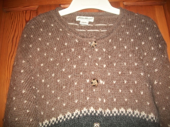 Vintage eddie Bauer Wool alpaca Nordic Black red Cardigan Sweater Winter Weight With Metal Buttons Size Small Etsy UK