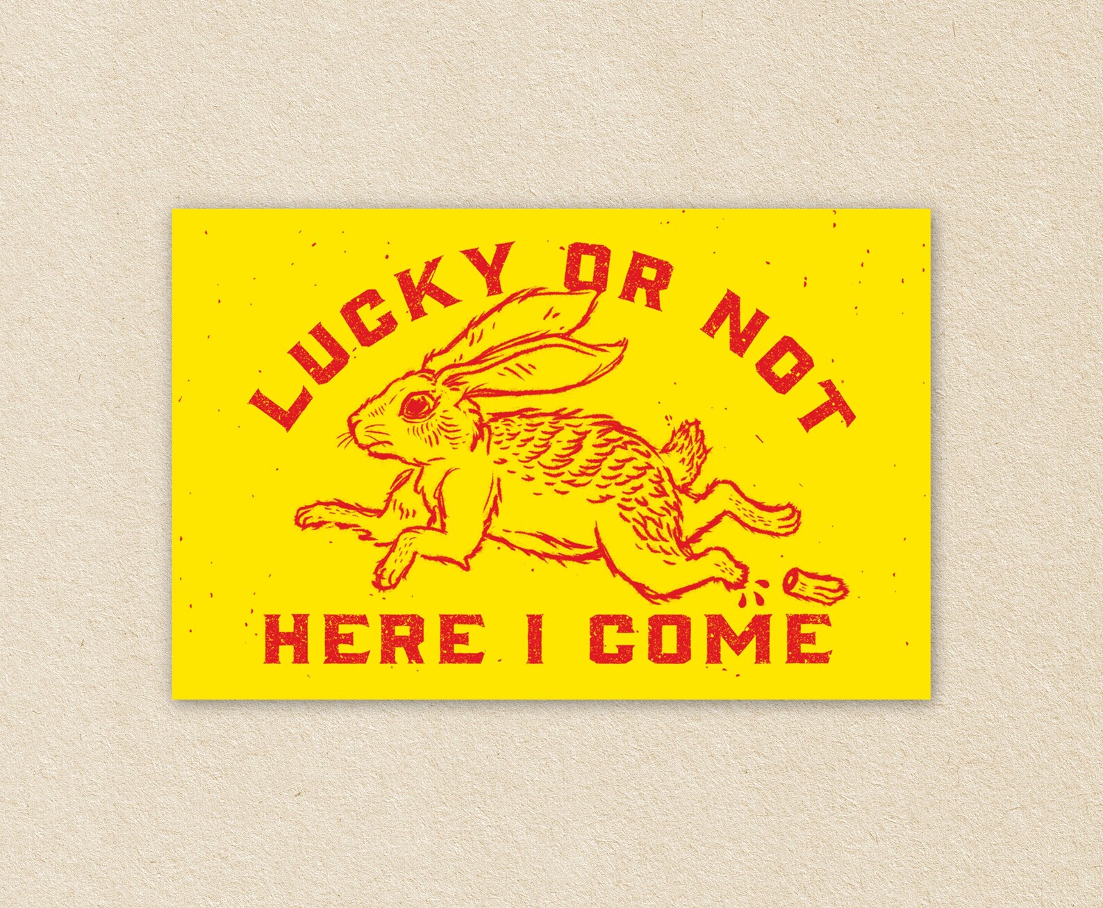 Lucky or Not Here I Come Unlucky Rabbit Vinyl Sticker Etsy