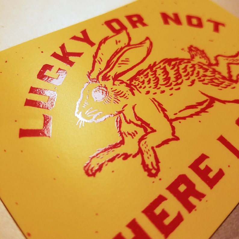 Lucky or Not Here I Come Unlucky Rabbit Vinyl Sticker Etsy