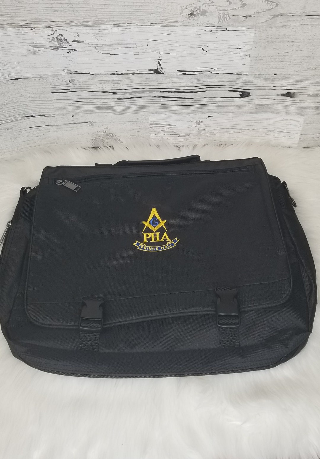 MASONIC BRIEFCASE Computer Bag PHA Custom Embroidered Square & Compass