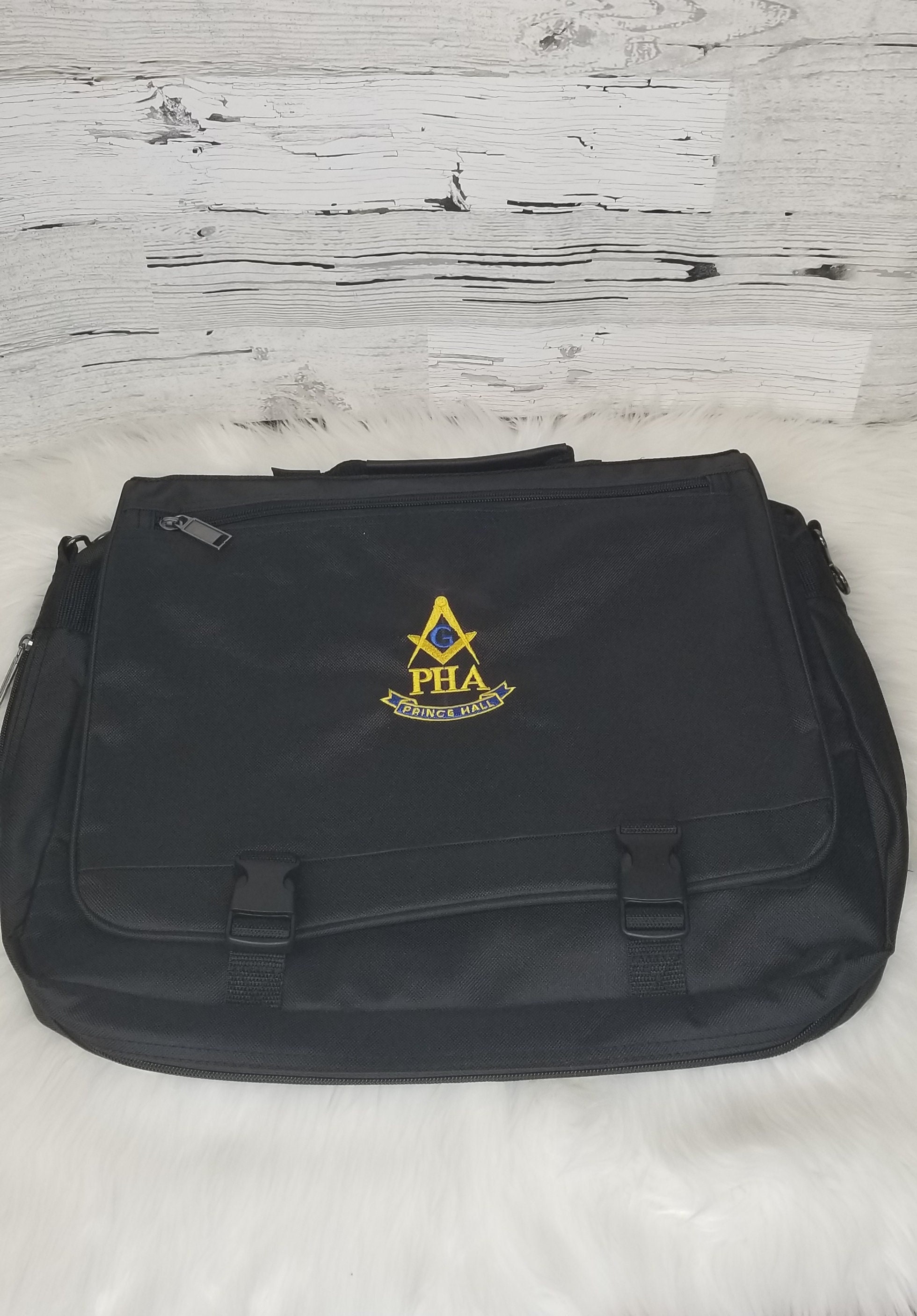 MASONIC BRIEFCASE Computer Bag PHA Custom Embroidered Square & Compass