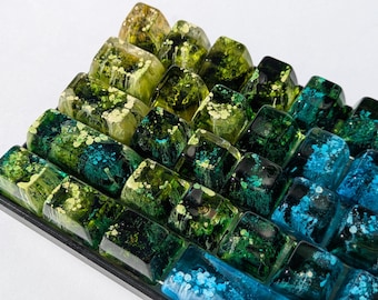 Tecla artesanal de resina de color personalizado (1u-6,25u), perfil SA, hecha a mano, para teclado mecánico CherryMX.