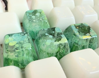 Juego de teclas WASD artesanales de color personalizado (4 teclas en total) Tecla de resina personalizada Perfil SA hecho a mano