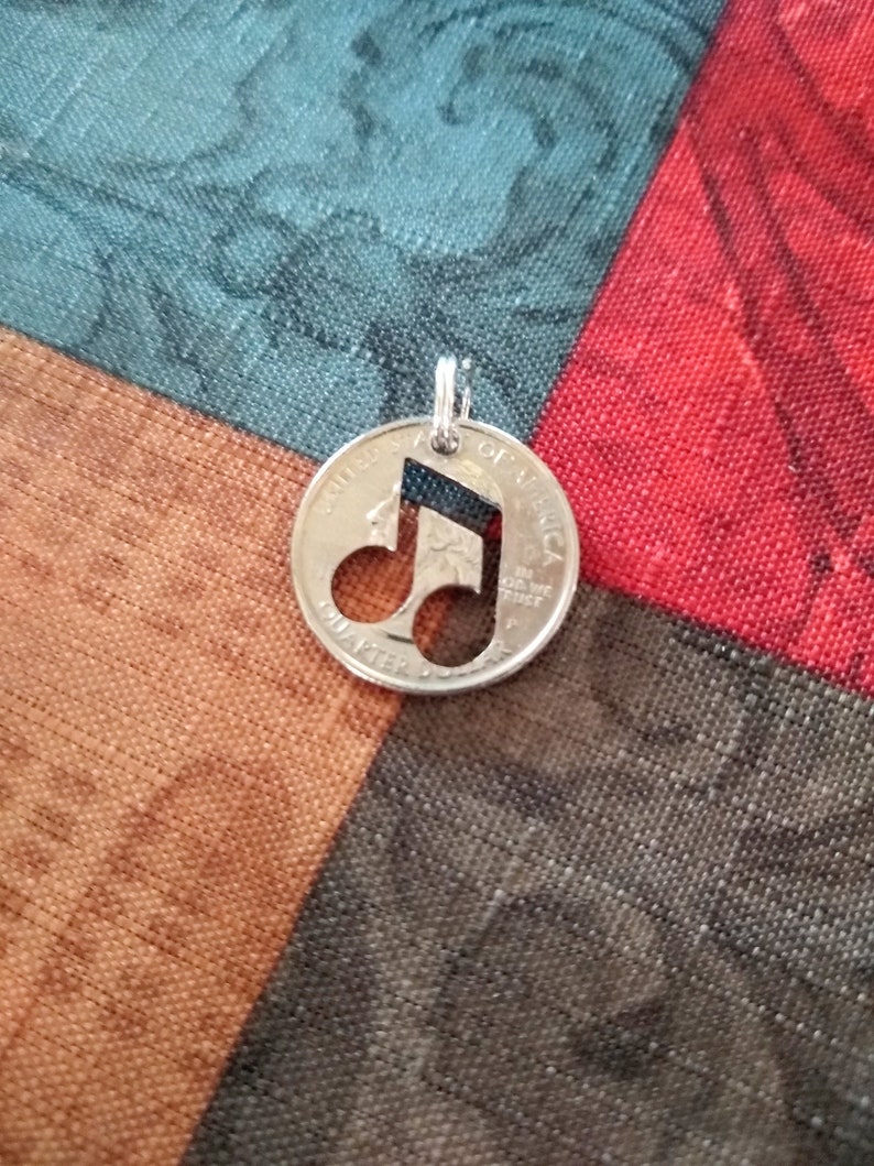 Music Notes Cut Coin Music Notes Jewelry Music Notes Coin | Etsy