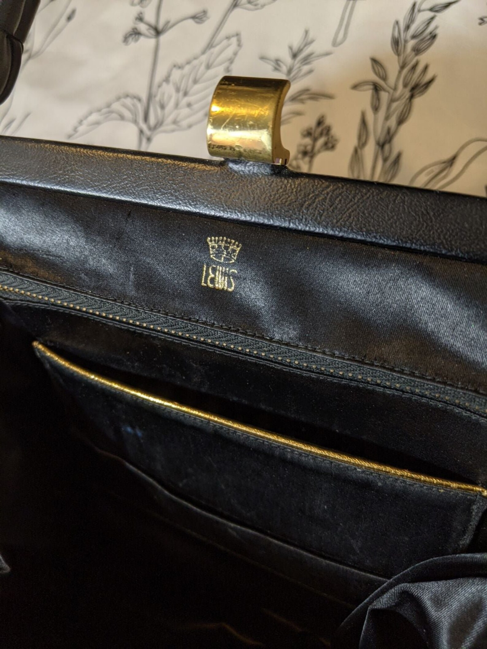 Vintage Lewis Black Gold Handbag Purse Etsy