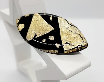 modern jewelry resin brooch and polymer paste handmade jewellery brooch or scarf ties Black and gold brooch