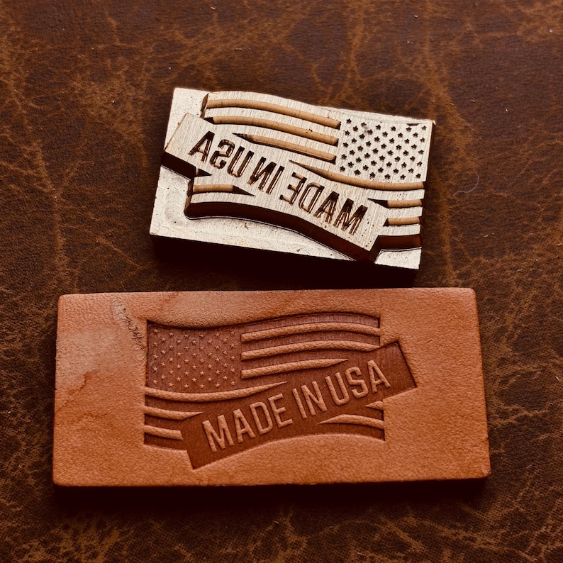 American Flag Design Leather Brass Stamp, National Flag Leather ...