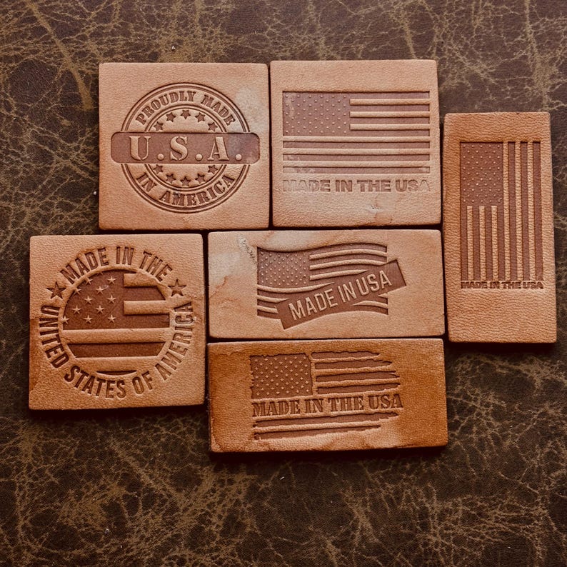 American Flag Design Leather Brass Stamp, National Flag Leather ...