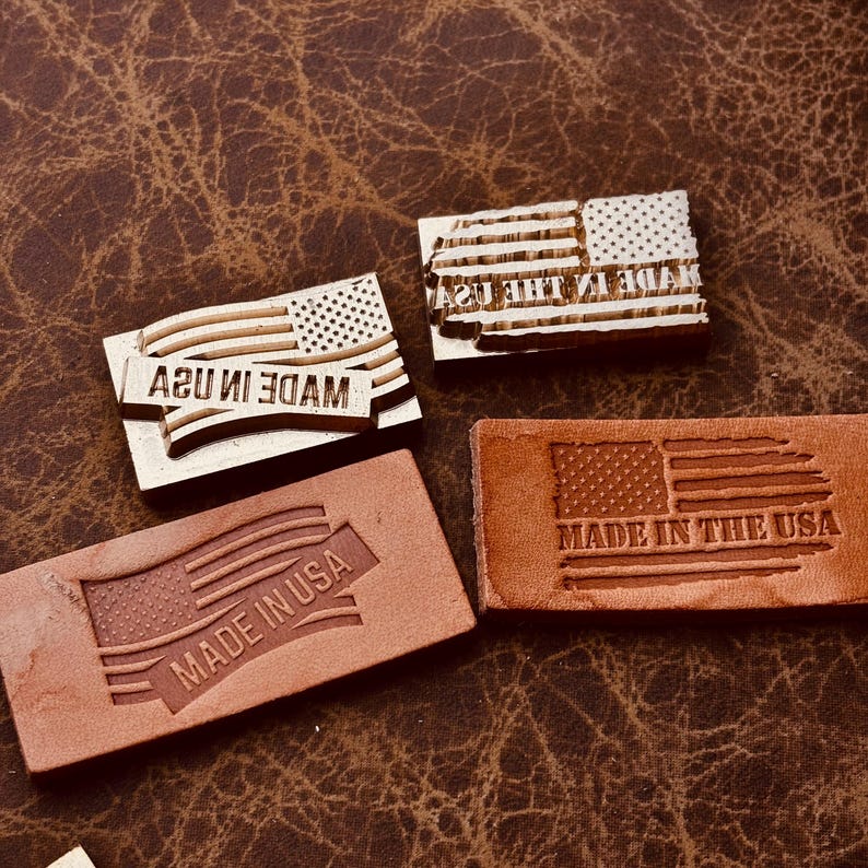 American Flag Design Leather Brass Stamp, National Flag Leather ...