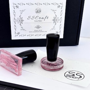 Custom Acrylic Rubber Stamp, Personalized Acrylic Stamp with Handle, Personalized Stamp for Scrapbook, Journal, Wedding Invitation, Business
