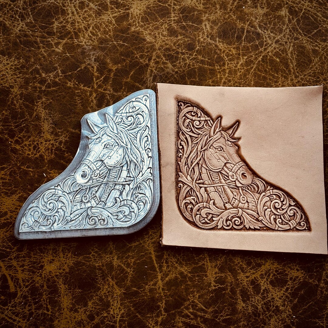 Corner Emboss 3D Horse Corner Design Leather Embossing Mold, 81x80mmmm Size, Aluminum ...