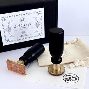 Custom Brass Base Rubber Stamp, Personalized Logo Stamp with Handle, Signature Stamp for Scrapbook, Journal, Wedding Invitation, Business