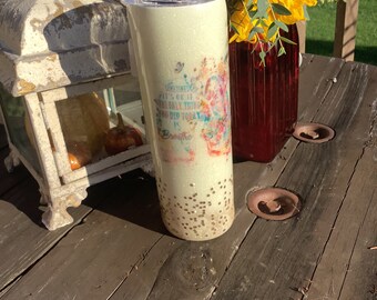 20oz skinny Glitter tumbler
