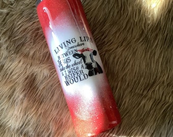 30oz skinny gutter cow tumbler