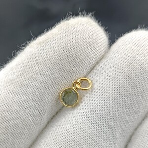 18k Solid Gold Tourmaline Pendant/Natural Green Tourmaline Gold Charm/October Birthstone/Made For Gifting/Gift For Her/Daily Wear Charm