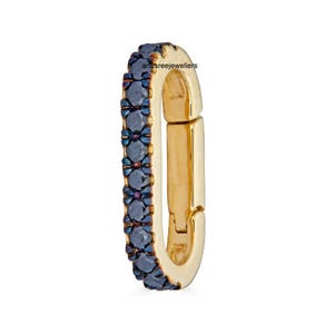 14k Solid Gold Blue Sapphire Clasp Lock Elongated Oval Gold Enhancer Clasp Connector Durable Clasp Lock Enhancer Holder Enhancer Lock