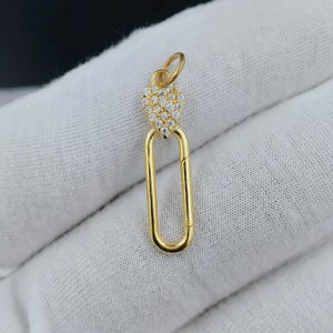 14k Solid Gold Diamond Lock Clasp Handmade Jewelry Diamond Connector Lock Round Diamond Lock Clasp Diamond Enhancer Clasp Christmas Gift