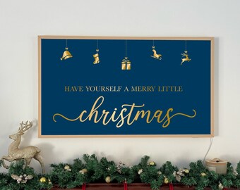 Samsung Frame TV Christmas Art, Xmas frame TV art, Christmas art for the frame, Holiday Decor, Winter, Holiday Art, Merry Little Christmas