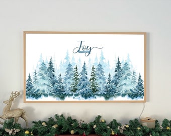 Samsung Frame TV Christmas Art, Xmas frame TV art, Christmas art for the frame, Holiday Decor, Christmas Quote Art, Joy to the world