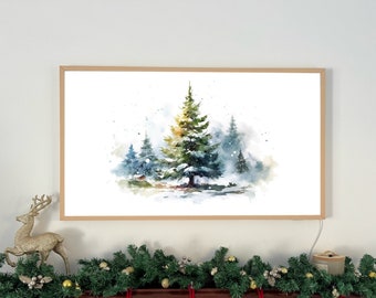 Samsung Frame TV Christmas Art, Xmas frame TV art, Christmas art for frame TV, Holiday Decor, Christmas Quote, Winter Forest, Christmas Snow