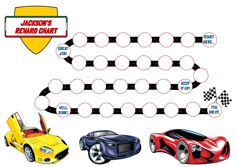 Editable Cars Reward Chart Potty Chart Printable Behaviour - Etsy Australia