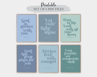 Kids Bible Verse Printable, Scripture Posters, Church Wall Art, Sunday School Decor, Christian Education, Homeschool, Preschool, Scripture