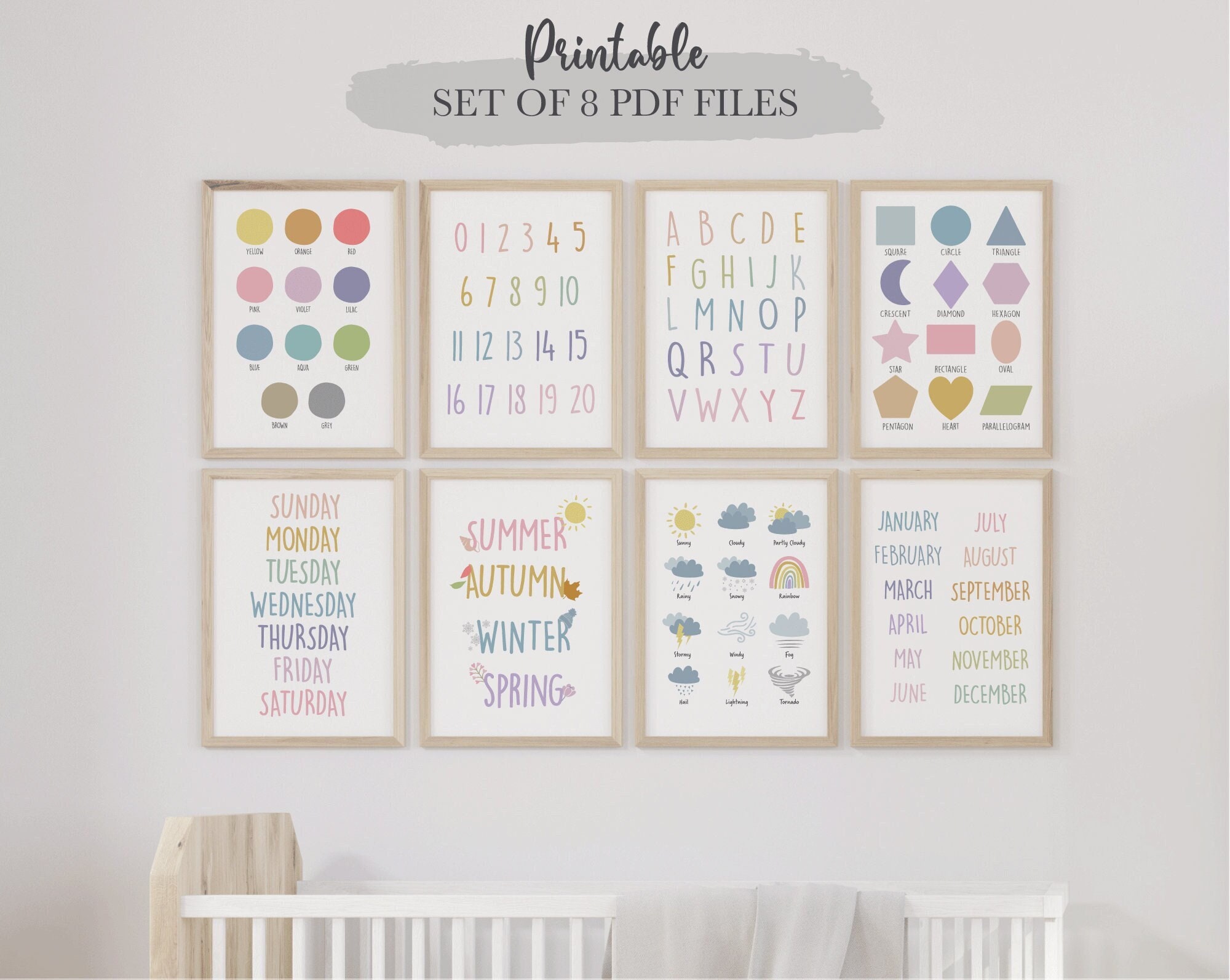 Educational Printables Montessori Classroom Kids Wall Art | Etsy