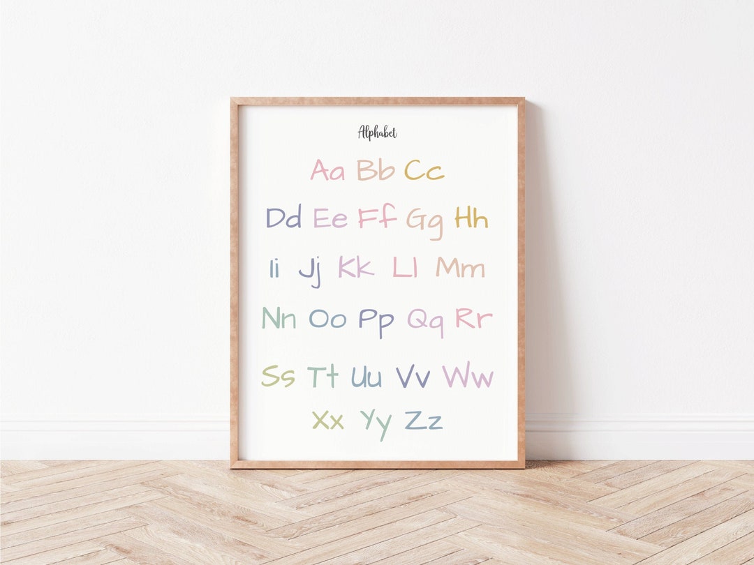 Pastel Alphabet Poster, ABC Print, Alphabet Print, Printable Wall Art ...