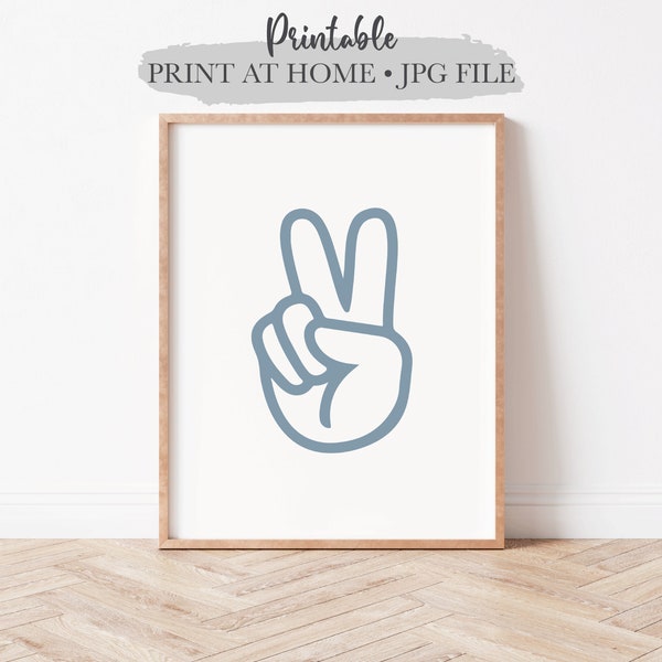 Playroom Print, Peace Sign Print, Boys Wall Art, Printable Wall Art, Poster Print, Kids Room Print, Playroom Decor, Boys Room Print