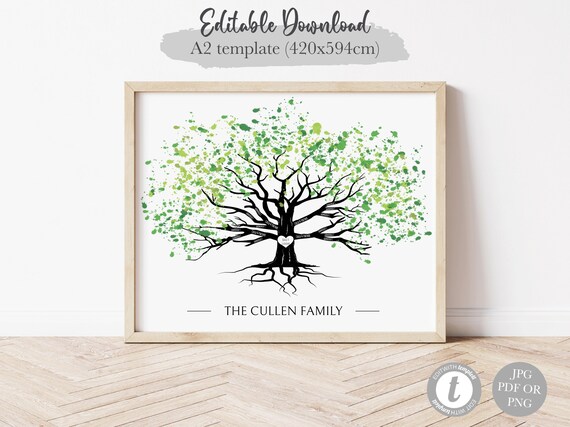 family tree printable tree of life custom family tree etsy