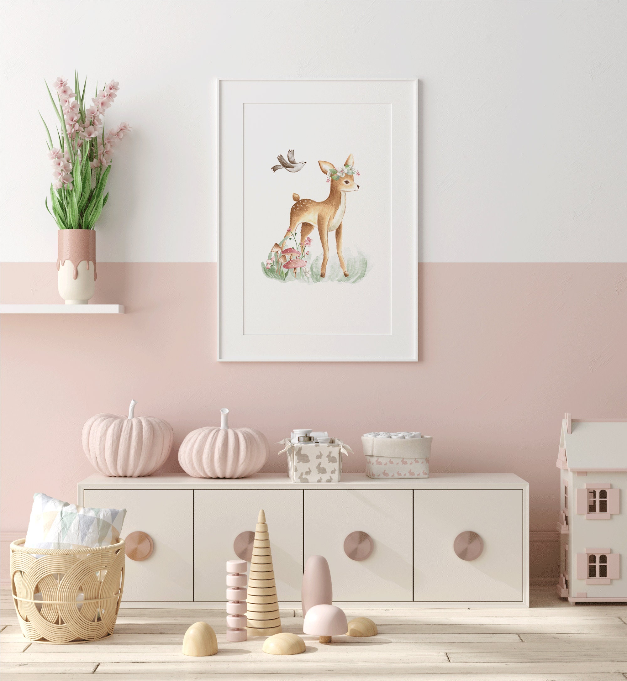 Baby Deer Nursery Print Single Print Woodland Nursery Decor Etsy