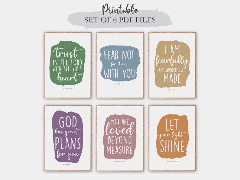 Kids Bible Verse Printable, Scripture Wall Art, Sunday School Decor ...
