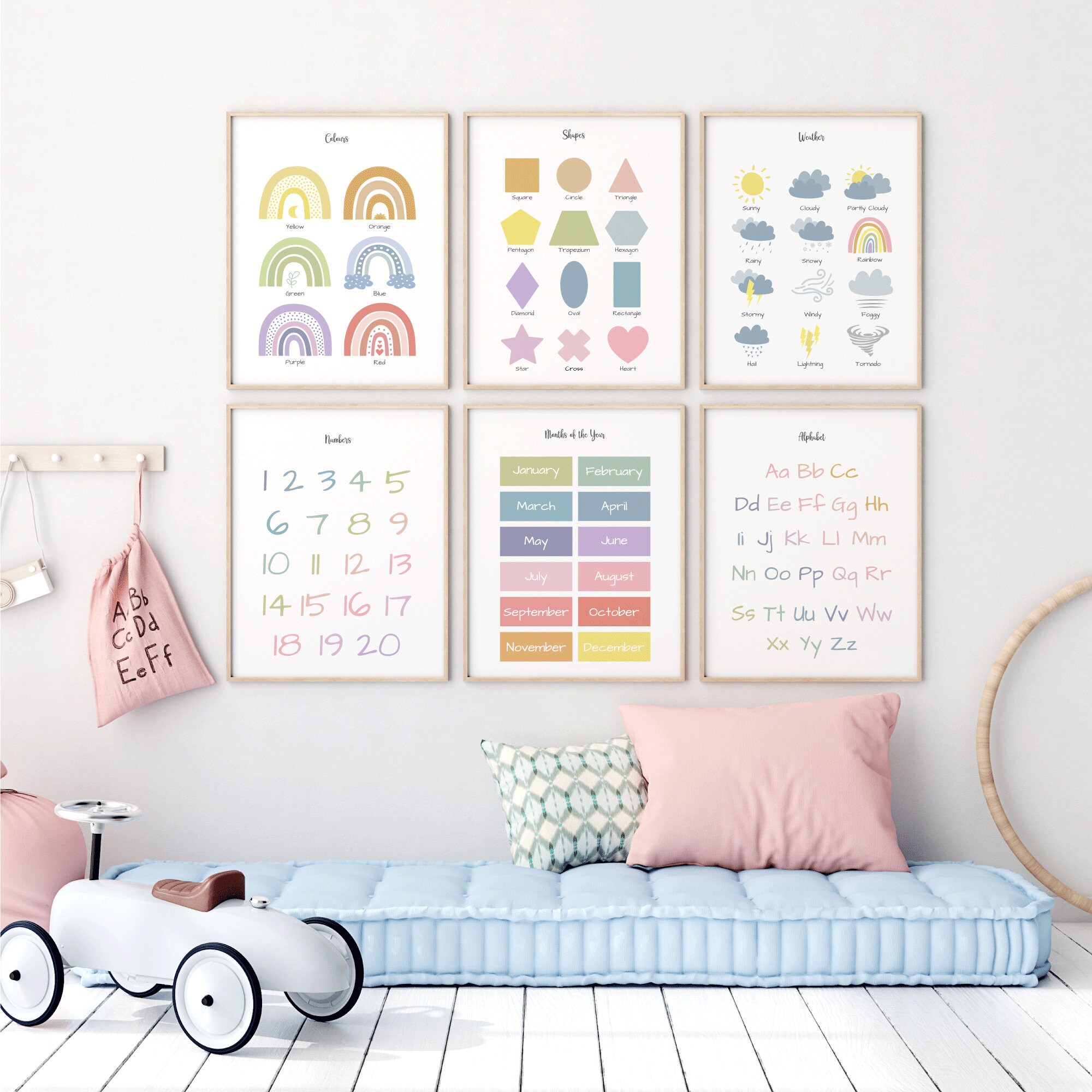 Months of the Year Poster, Single Print, Printable Wall Art, Kids Room ...