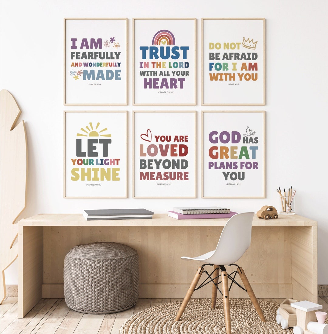 Kids Bible Verse Printable, Scripture Posters, Church Wall Art, Sunday ...