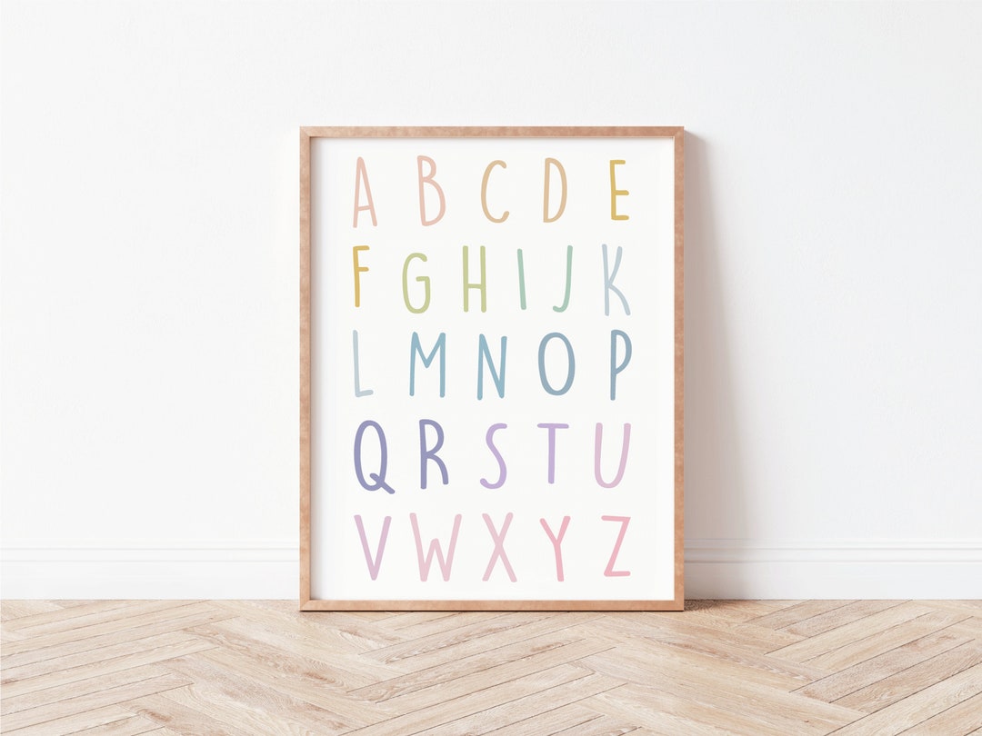 Pastel Alphabet Poster ABC Print Alphabet Print Printable - Etsy