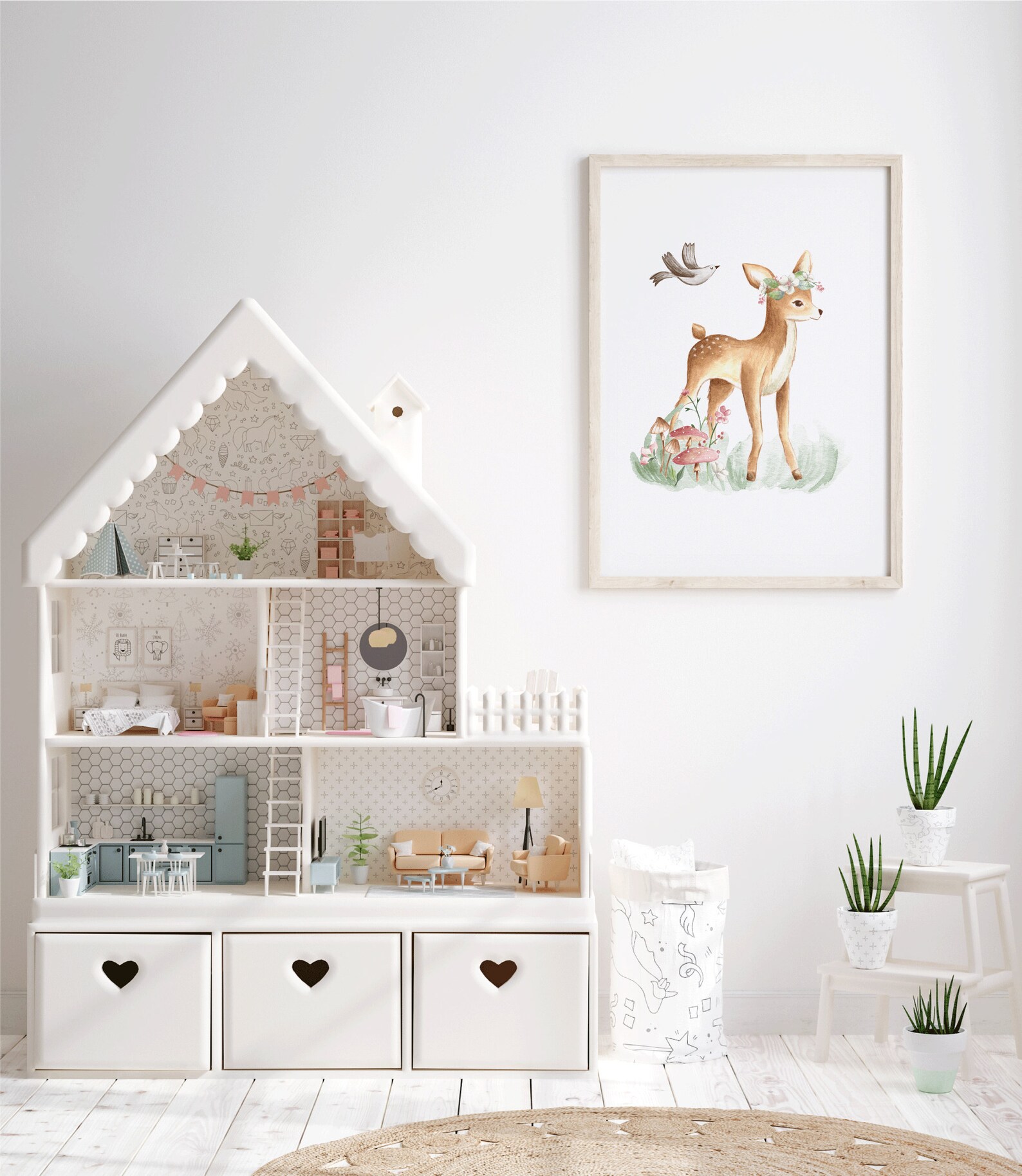 Baby Deer Nursery Print Single Print Woodland Nursery Decor Etsy