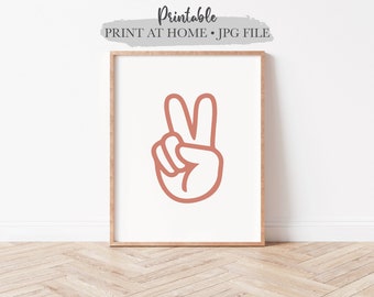 Playroom Print, Peace Sign Print, Shared Room Wall Art, Printable Wall Art, Poster Print, Kids Room Print, Playroom Decor, Digital Download