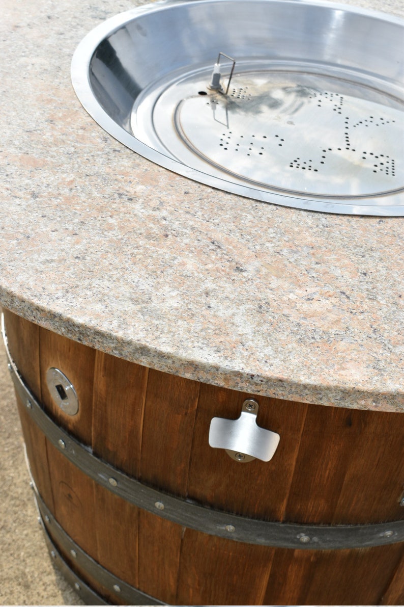 Wine Barrel Fire Table Etsy
