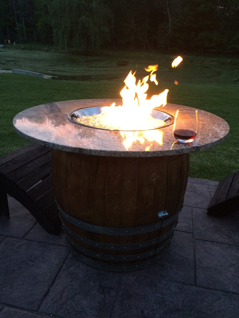 Wine Barrel Fire Table Etsy