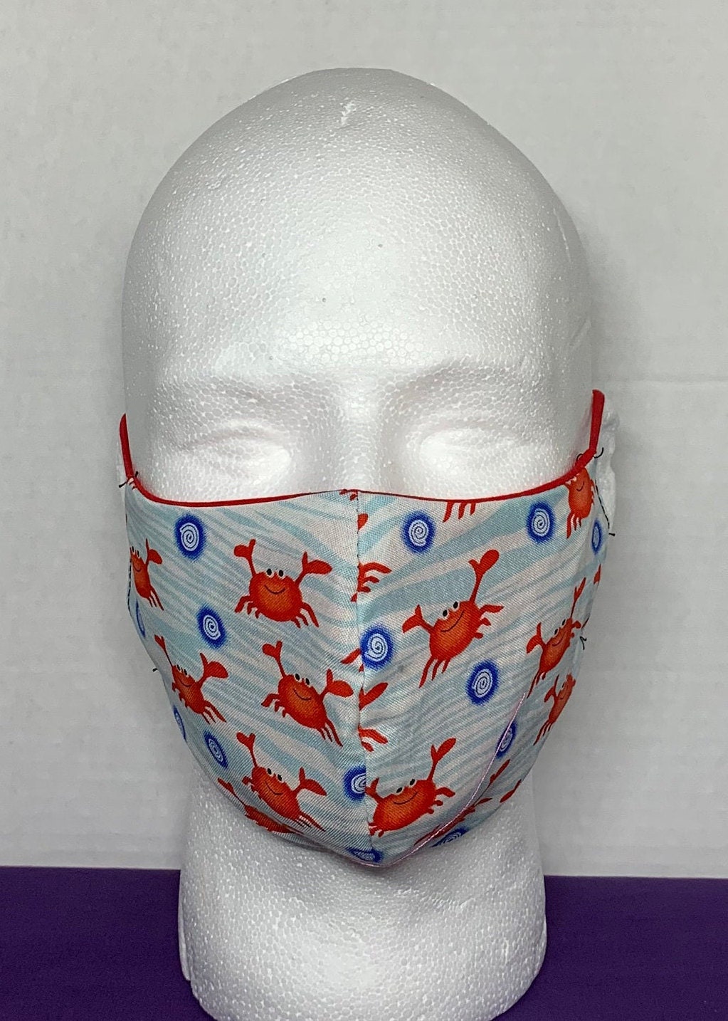 Cute Crab Face Mask USA Hand Made Fabric Face Mask Adult / Etsy