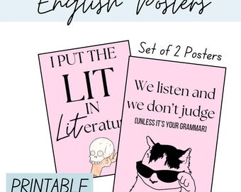 Póster de inglés para el aula / Póster digital imprimible / Póster con juegos de palabras para profesores de inglés