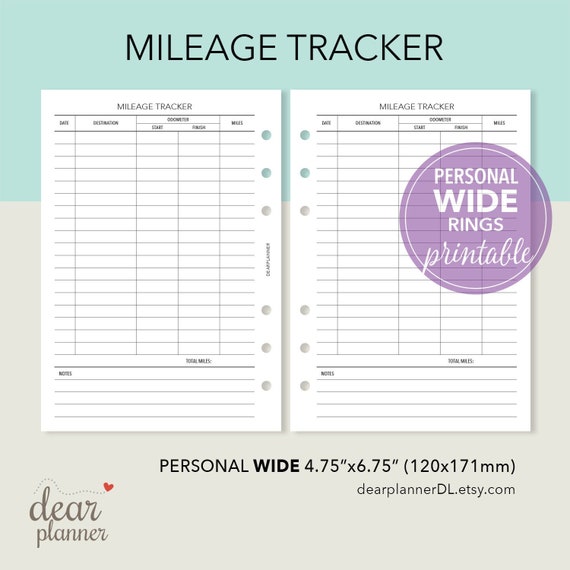 Printable Mileage Tracker Driving Miles Log Business | Etsy