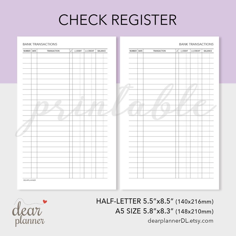 checking account tracker paper checking account tracker paper